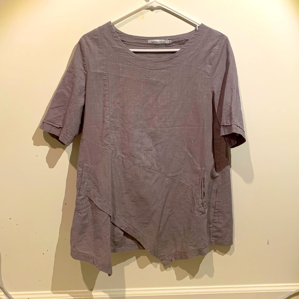 MissLook tunic asymmetrical front hemline shirt